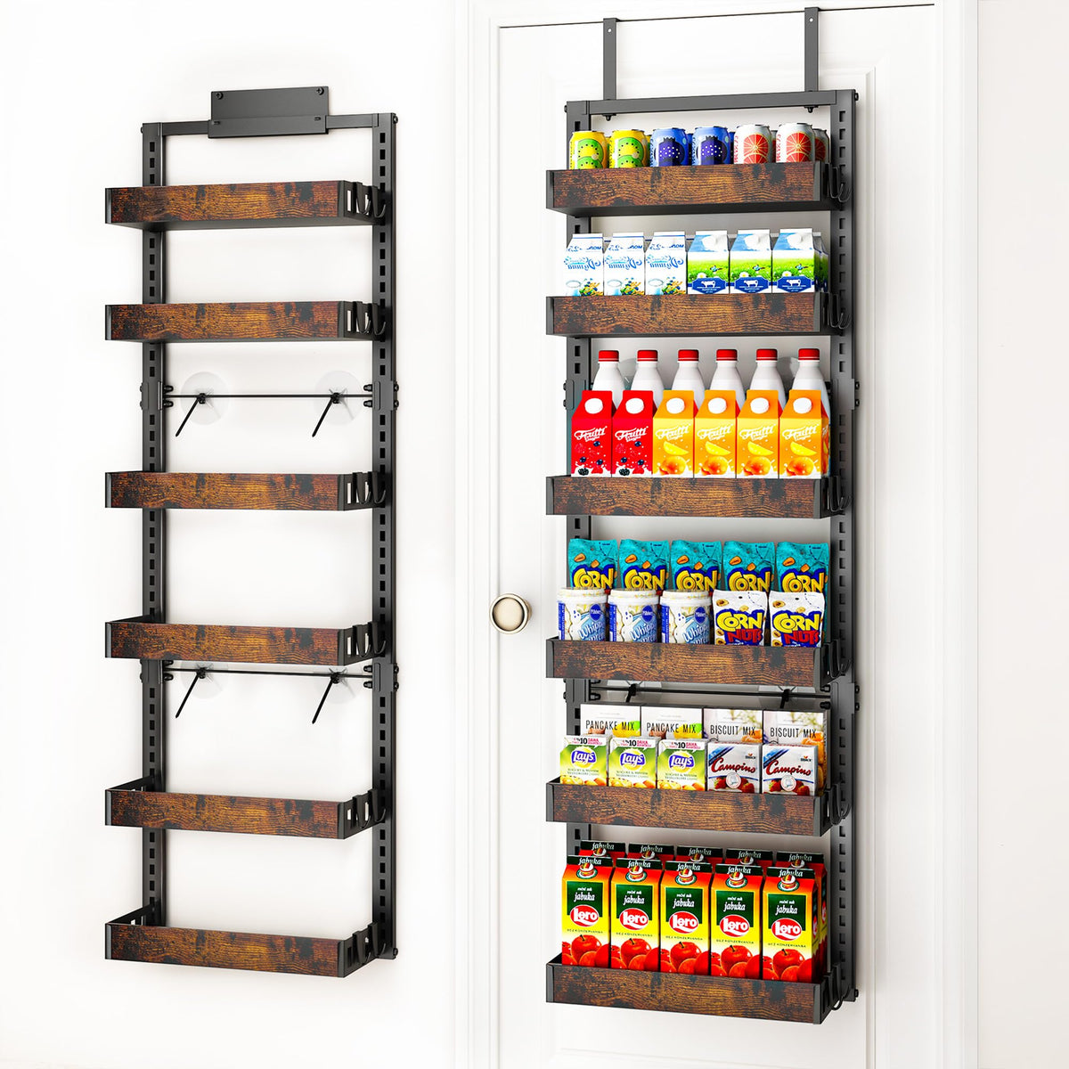 BUKFEN 6-Tier Over the Door Pantry Organizer, Adjustable Basket Spice Rack