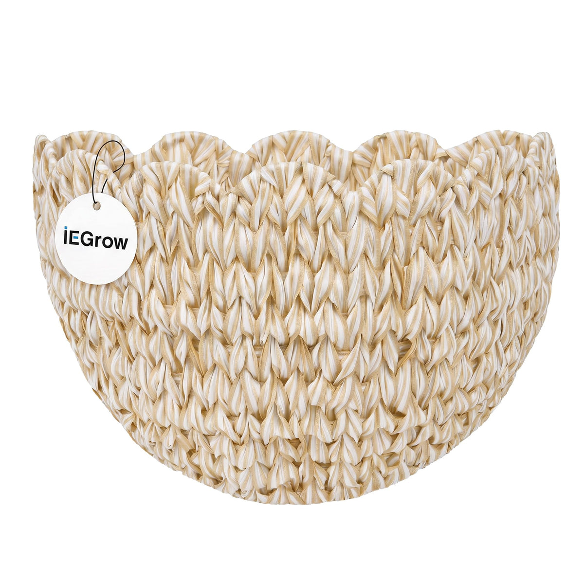 iEGrow Set of 2 Hanging Basket, Wicker Wall Basket Natural Water Hyacinth, Hanging Baskets for Organizing and Decor, Storage Baskets for Door Mounted Entryway Flower Mail Plant Garden