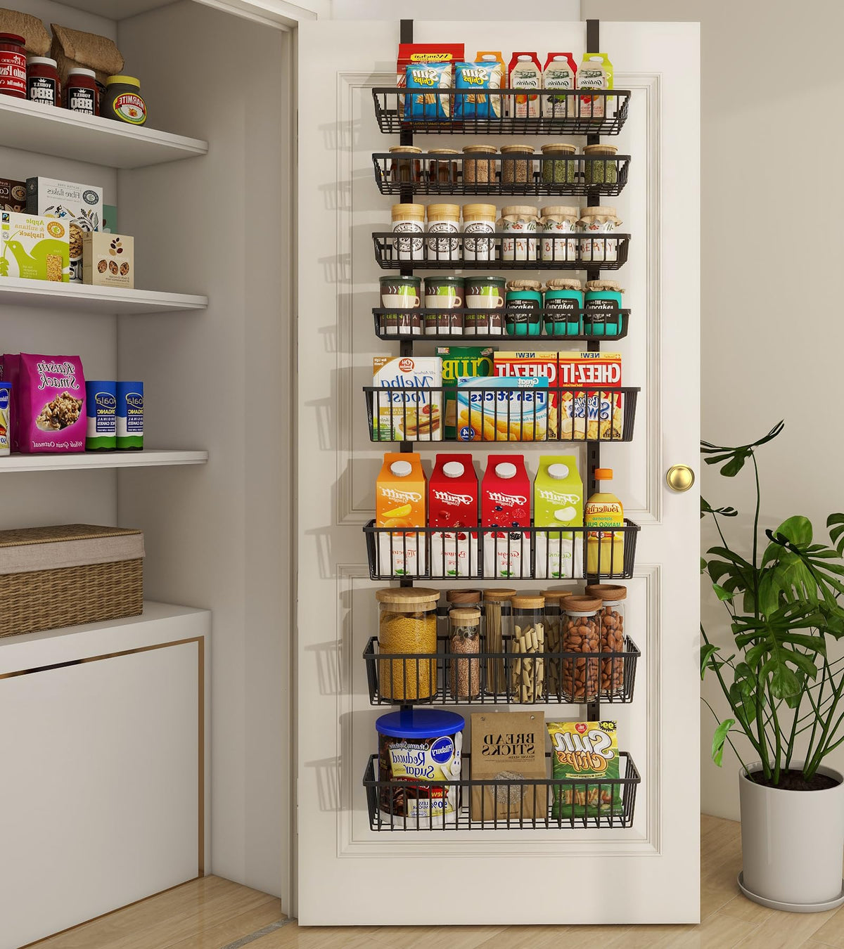 Mefirt White 9-Tier Over The Door Pantry Organizer, Pantry Organization