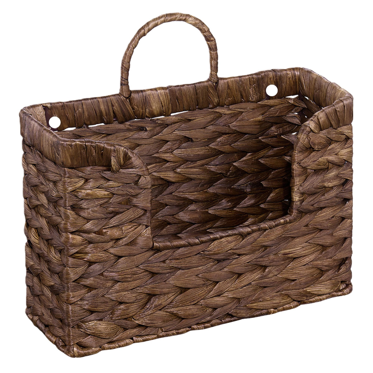 Magazine Holder Wall Basket Water Hyacinth Woven Mail Organizer, Wicker Wall Hanging Baskets for Magazines, Letters & Storage Decorative Mail Holder, Magazine Rack, Hanging Basket 11.8x4.3x7.9 Inch