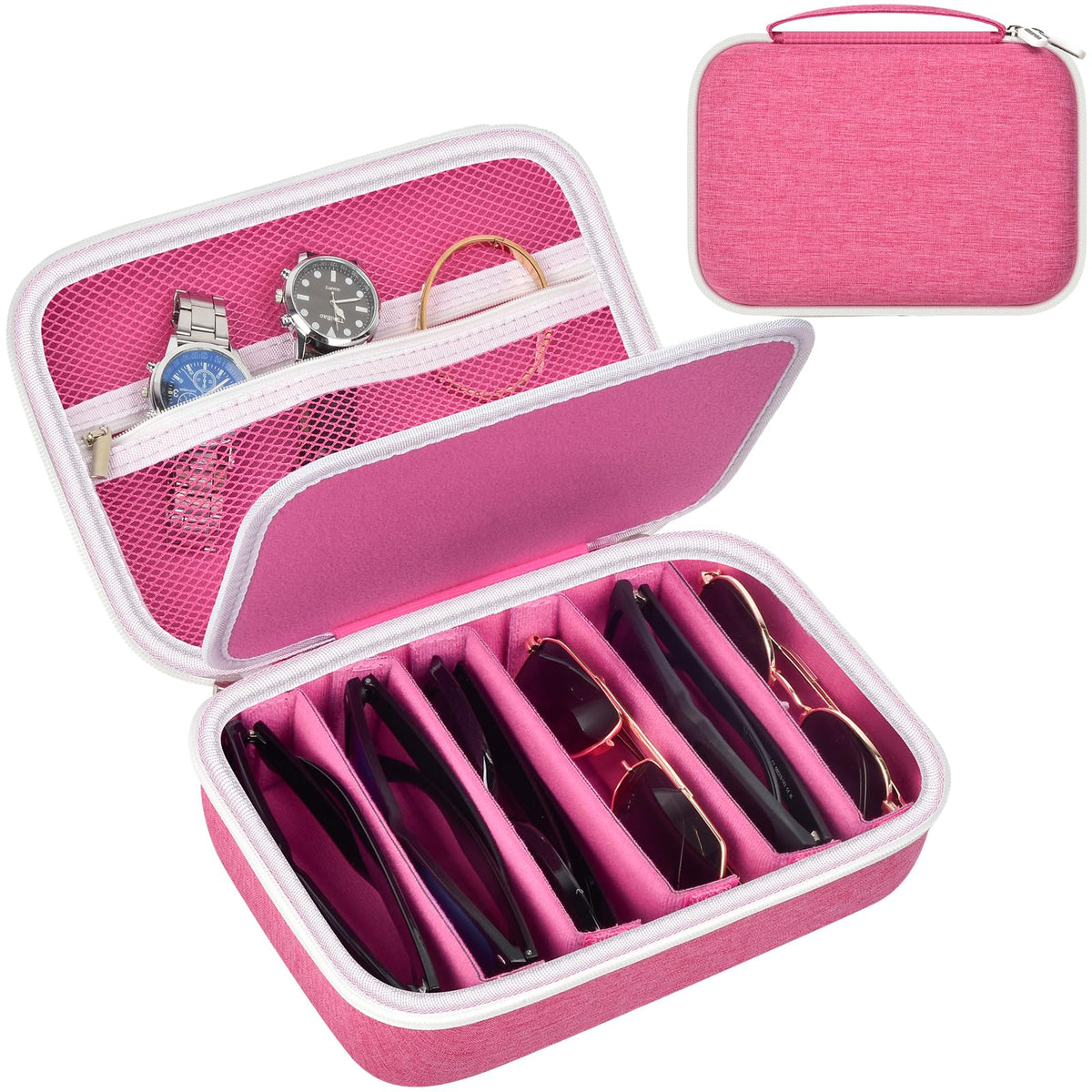 Travel Sunglass Organizer Case for Quay Polarized Sunglasses Men Women, Trendy Glasses Storage Box (Bag Only)