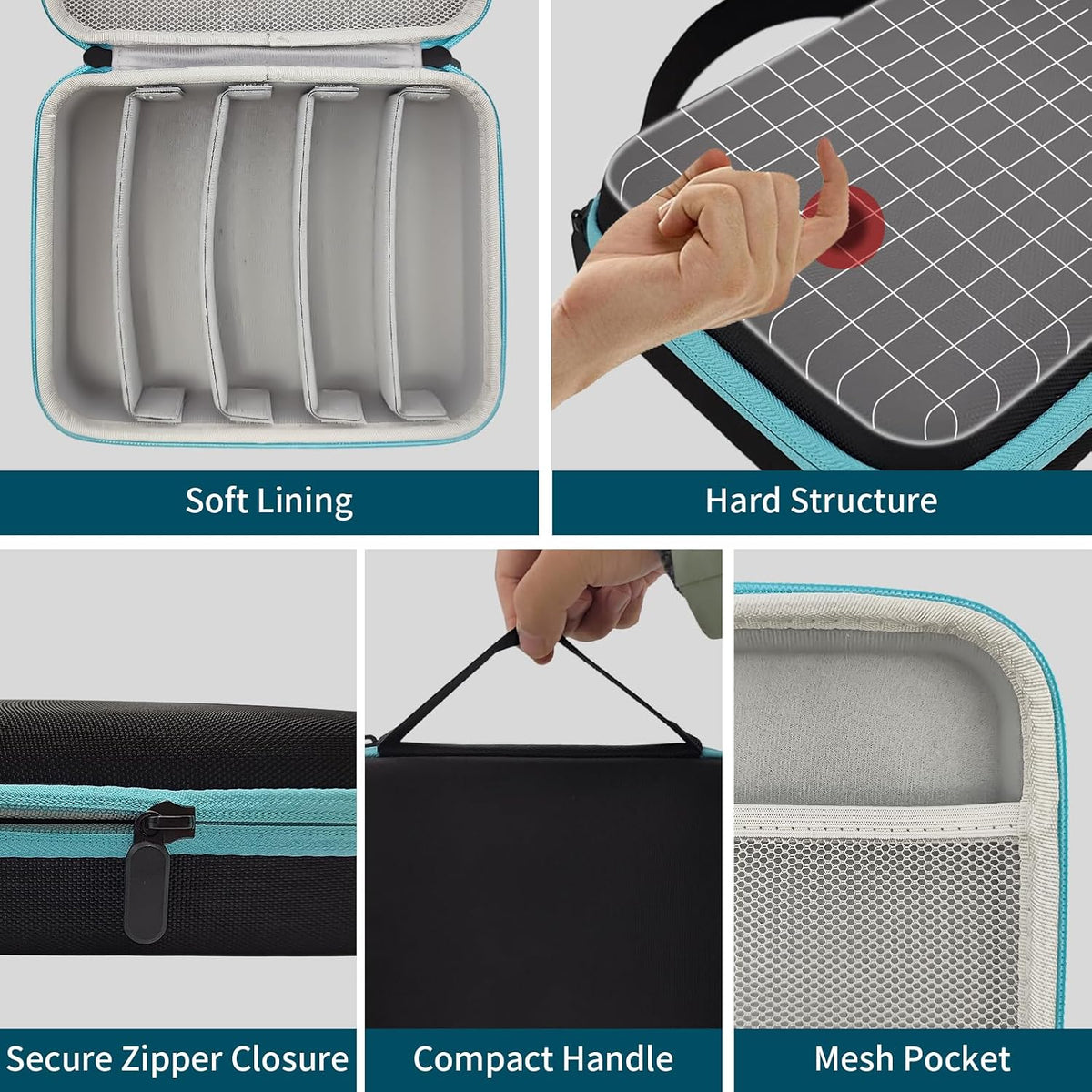 Travel Sunglasses Organizer Case, Adjustable Slot for Multiple Eyeglasses, Hard Shell Eyewear Box for Men Women