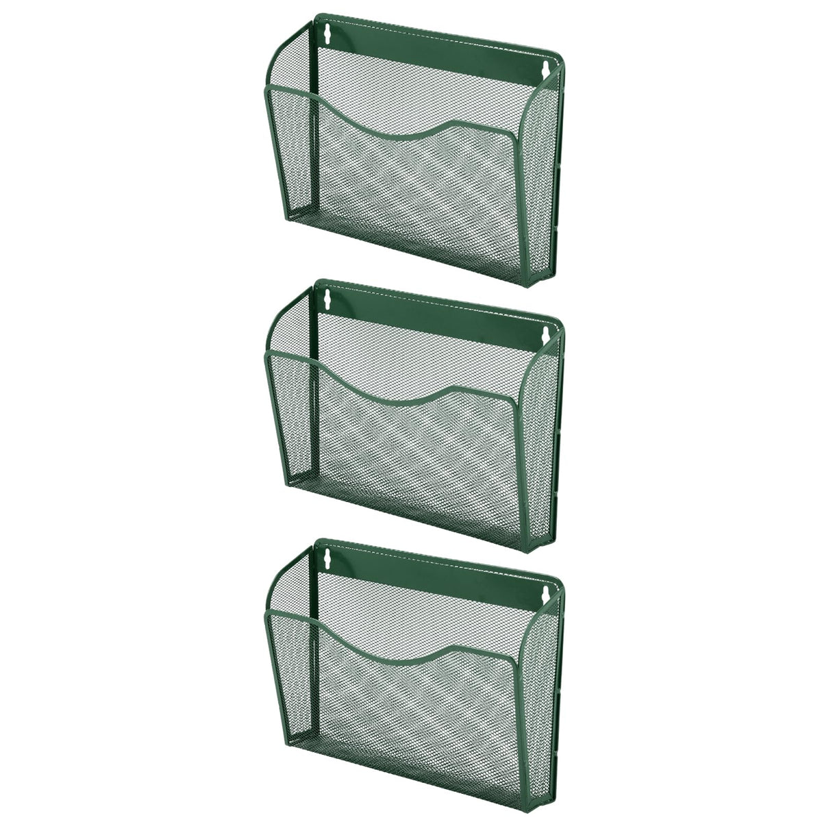 EASEPRES 3 Single Pocket Mesh Hanging File Organizer, Vertical Wall Mounted Magazine File Holder, Mount Basket Mail Paper Document Folder Organizing for Office, Home and School, Black