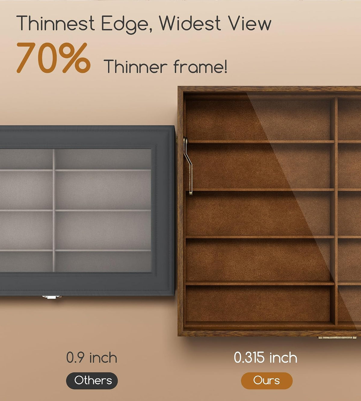 NEWLOOP 10/20/30 Wooden Pattern Sunglass Organizer Multiple Pairs of Eyeglass Ultra-thin Frame Storage Box for Women Men