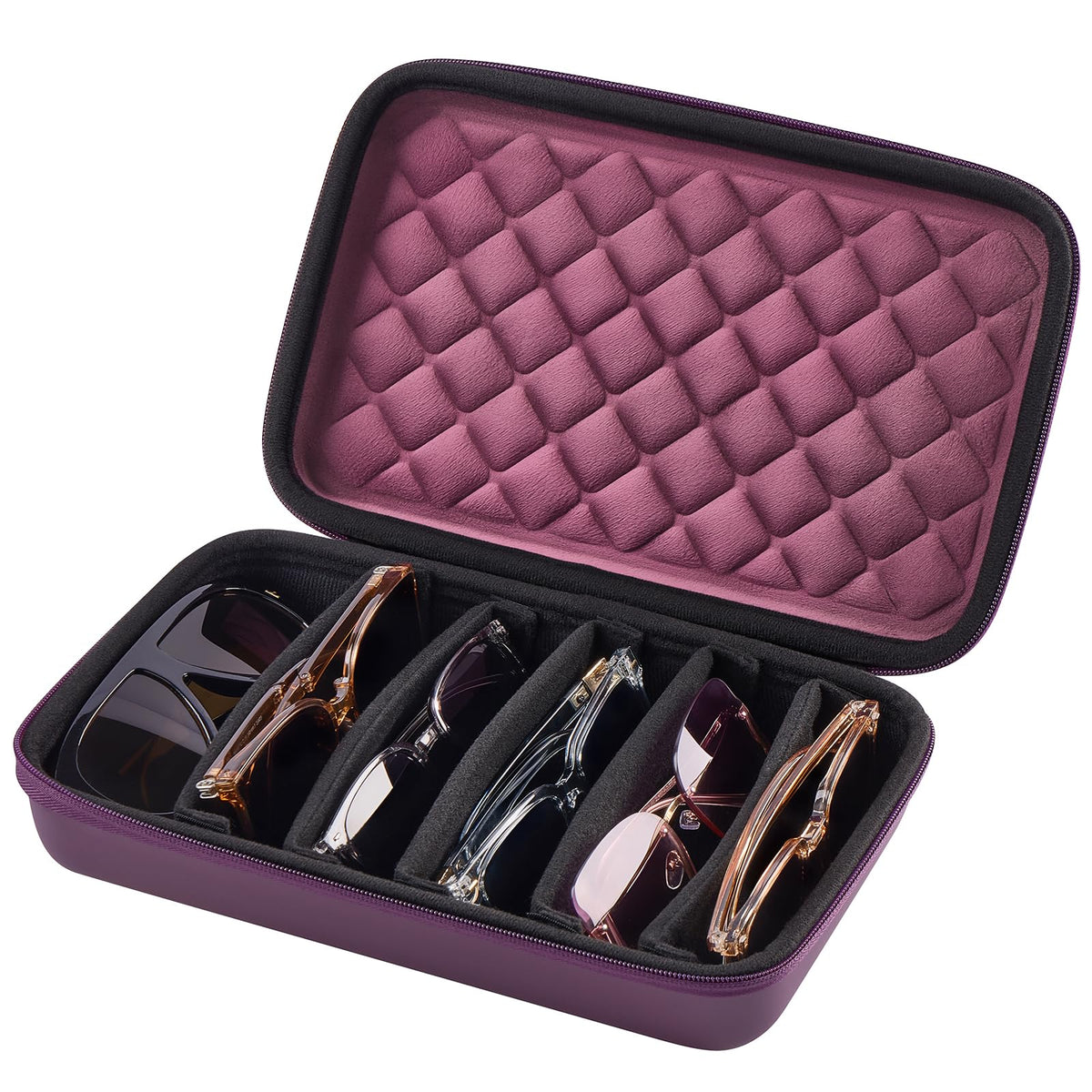 ProCase Hard Shell Travel Sunglasses Organizer, Portable Multiple Glasses Case for Travelling