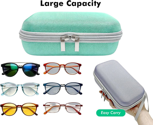 Double Glasses Case for Travel Hard Shell Eyeglasses Storage Box Sunglasses Organizer Compact Eyewear Holder