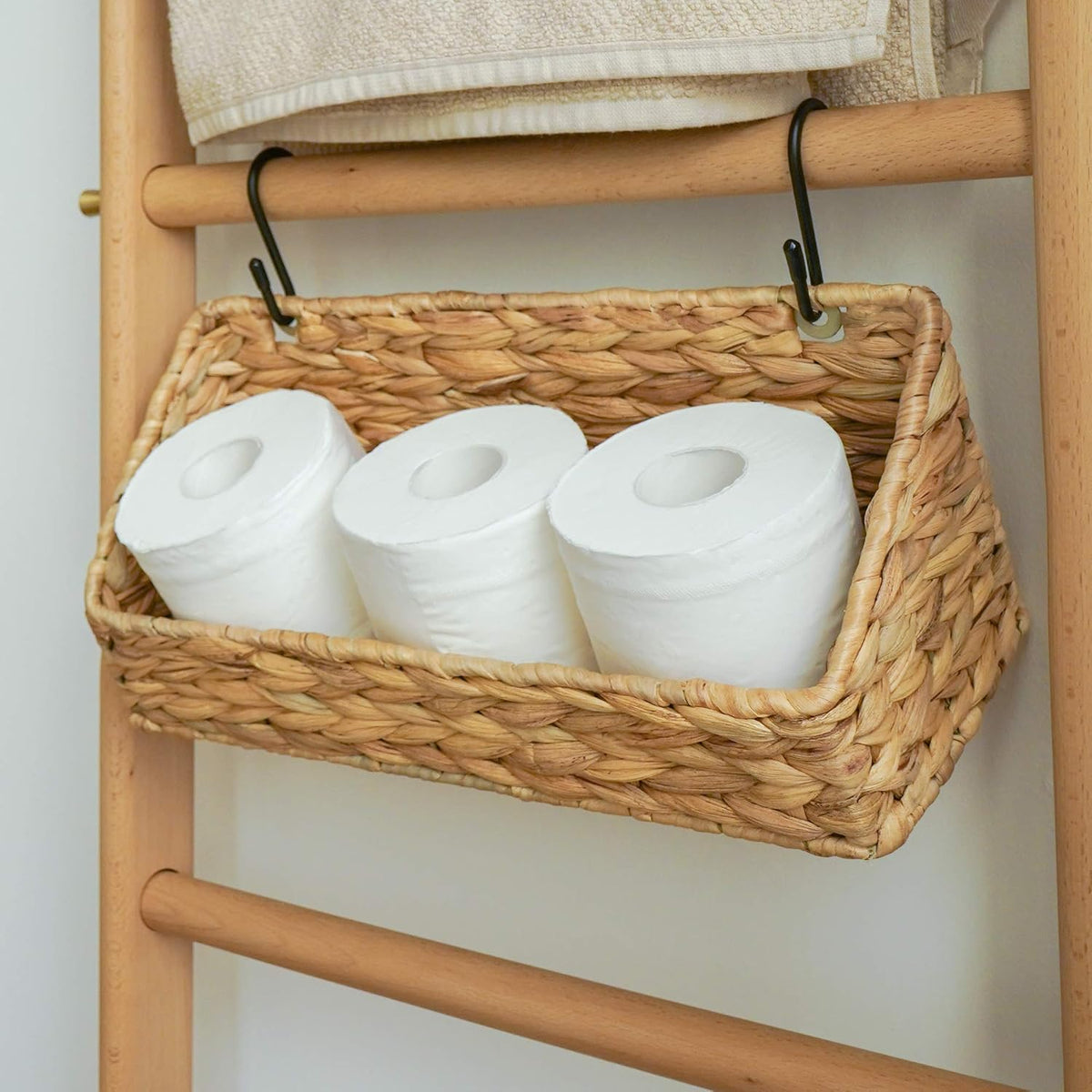 StorageWorks Woven Wall Baskets for Storage, Hanging Basket with Hooks