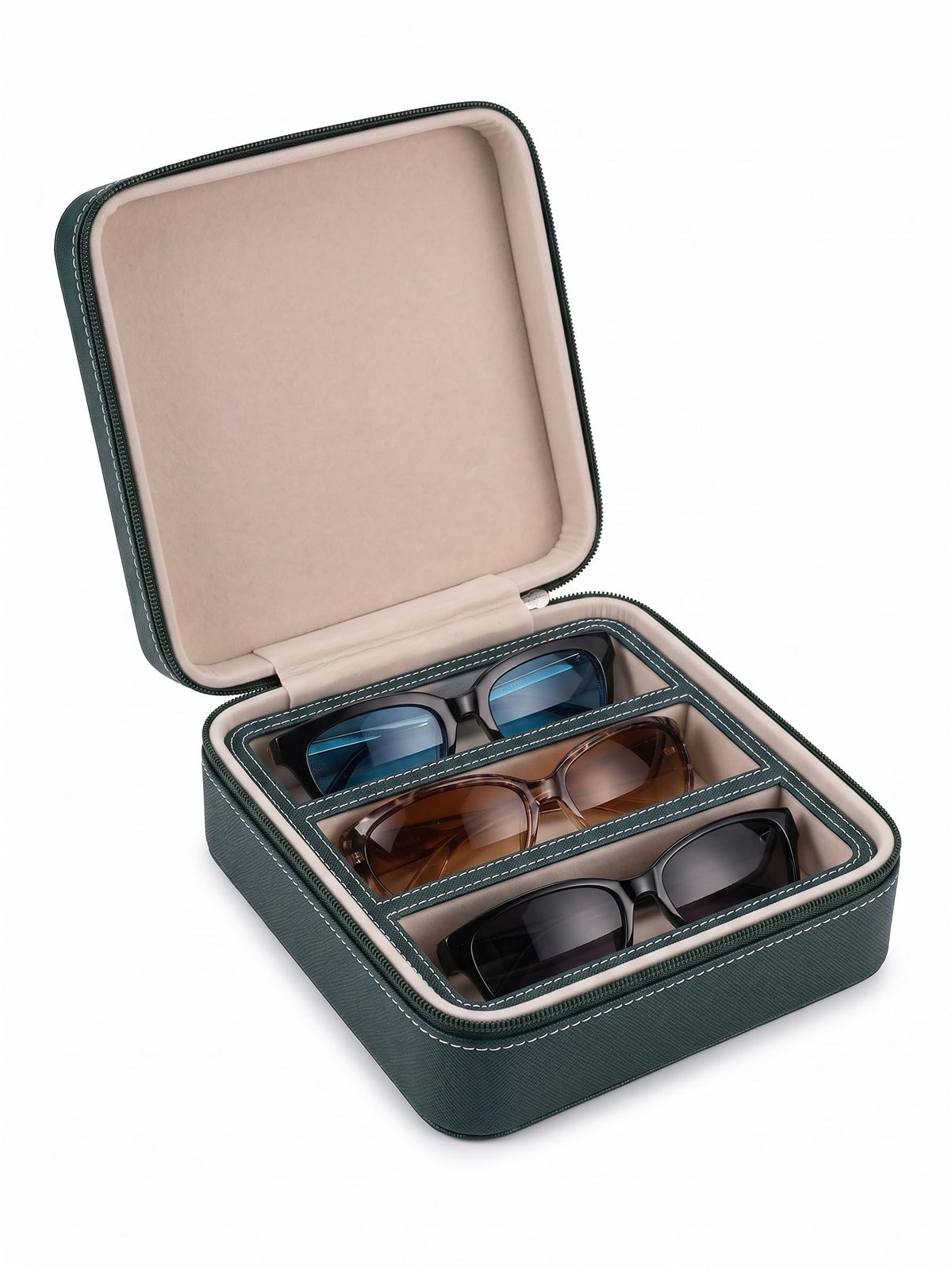 ROSELLE Eyewear Travel Case for women men, 2/3-Slot Eyeglasses Storage Box