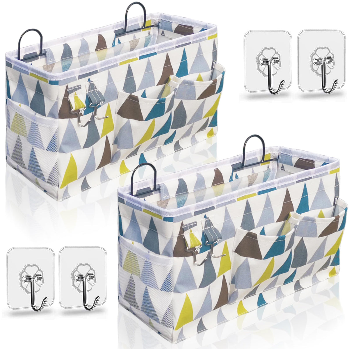 Kanrichu 2pcs Hanging Baskets for Organizing,Fabric Wall storage Basket,Wall Organizer for Closet,Kitchen, Bedroom, Office, RV Camper,Locker (Gray)