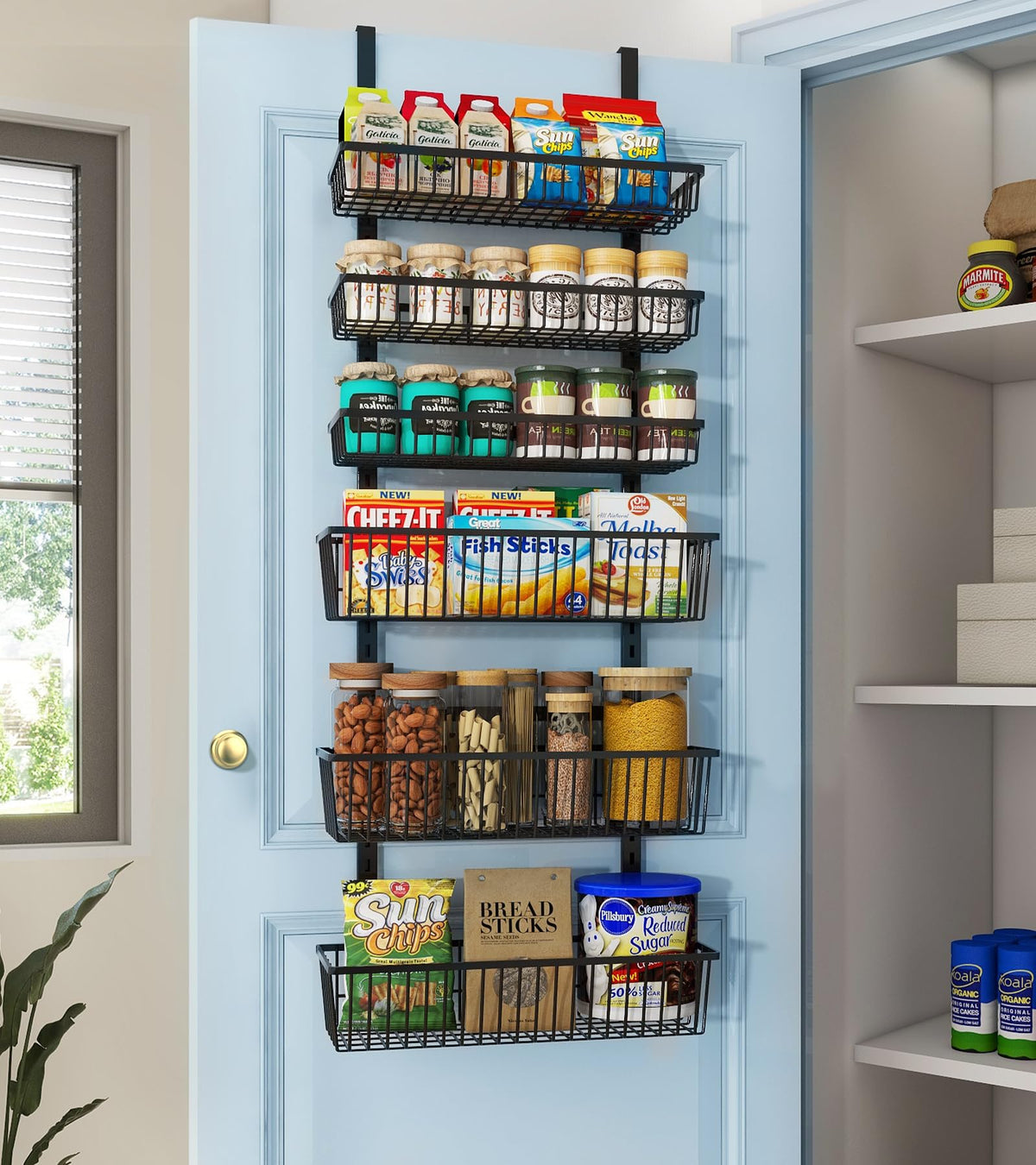 Mefirt White 9-Tier Over The Door Pantry Organizer, Pantry Organization
