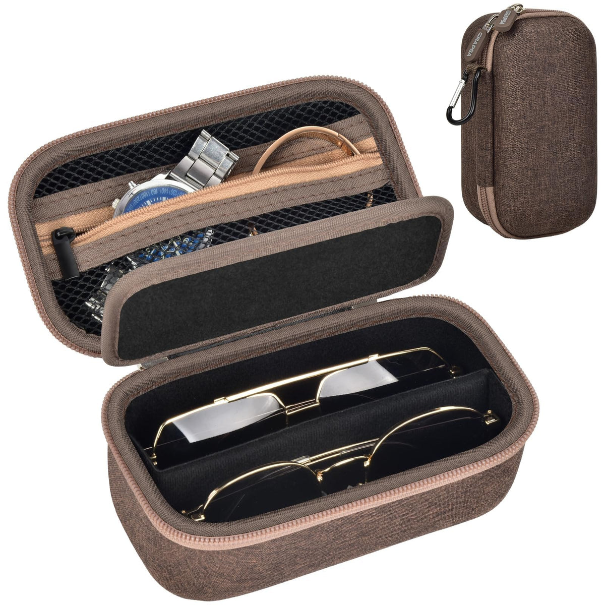Travel Sunglass Organizer Case for Quay Polarized Sunglasses Men Women, Trendy Glasses Storage Box (Bag Only)