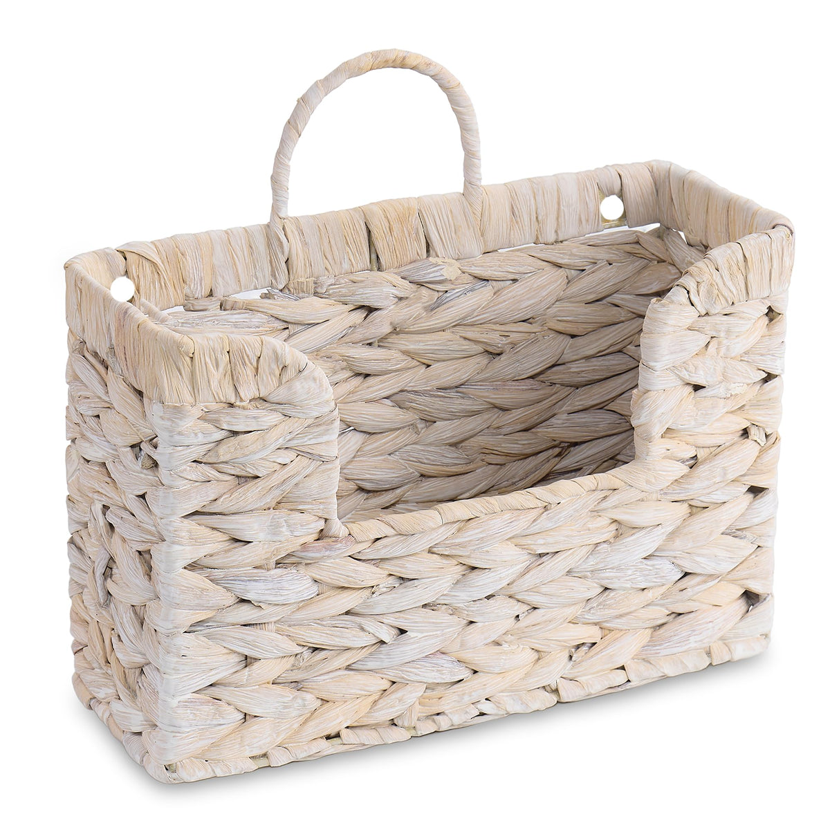 Magazine Holder Wall Basket Water Hyacinth Woven Mail Organizer, Wicker Wall Hanging Baskets for Magazines, Letters & Storage Decorative Mail Holder, Magazine Rack, Hanging Basket 11.8x4.3x7.9 Inch