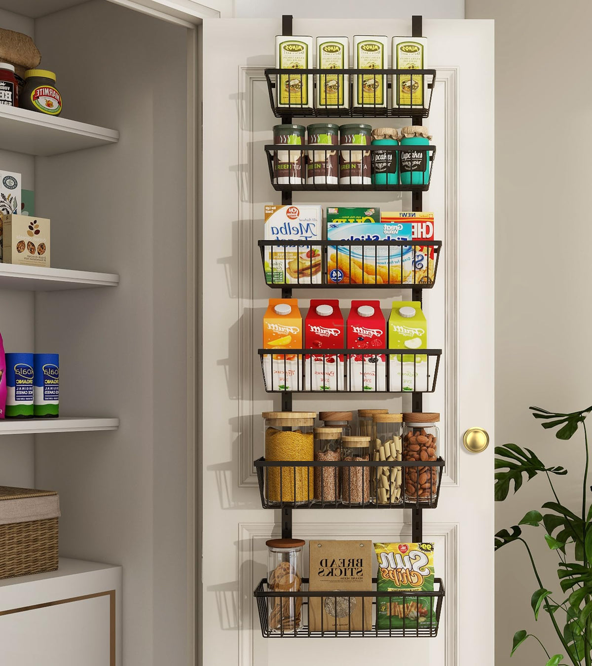 Mefirt White 9-Tier Over The Door Pantry Organizer, Pantry Organization
