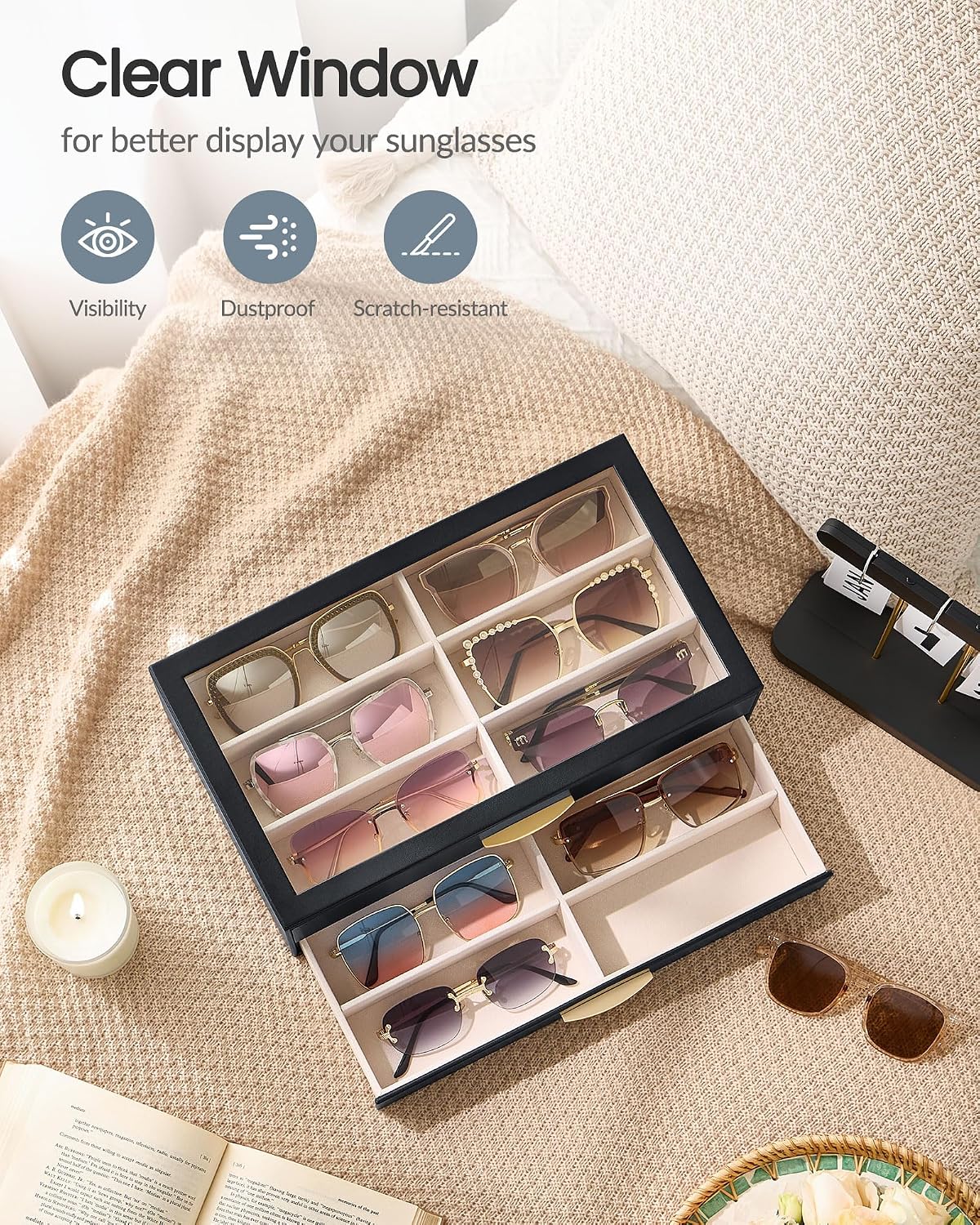 Lolalet Enlarged Sunglasses Organizer for women