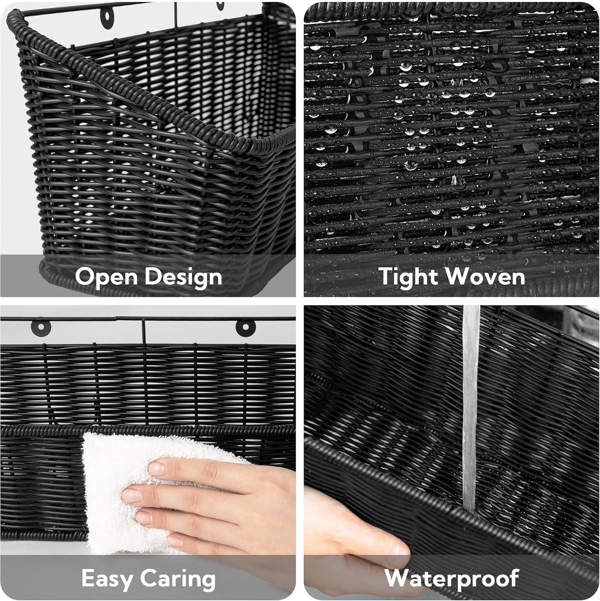 GRANNY SAYS Hanging Wall Basket, Wall Mount Basket for Kitchen, 2 Pack