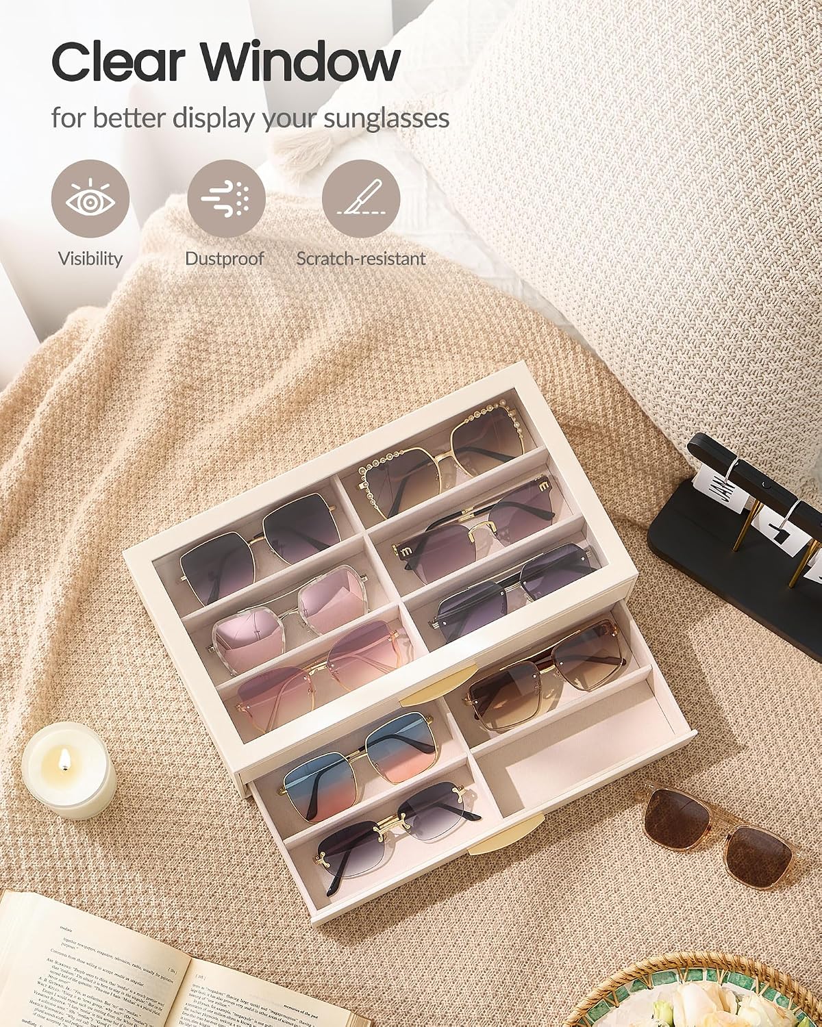 Lolalet Enlarged Sunglasses Organizer for women